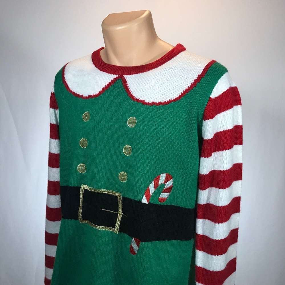 Christmas Sweater L Candy Cane Long Sleeve